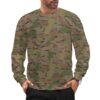 Belgian Jigsaw Multi Terrain camouflage crewneck sweatshirt worn by a model