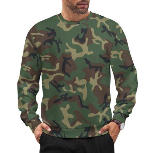 China Type 87 ERDL camouflage crewneck sweatshirt worn by a model