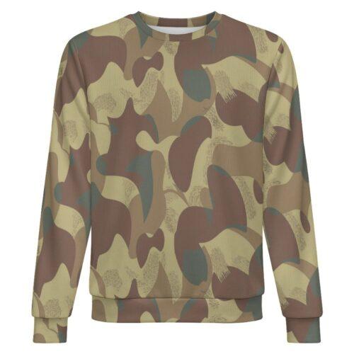 Belgian Moon and Balls v2 camouflage crewneck sweatshirt, front view