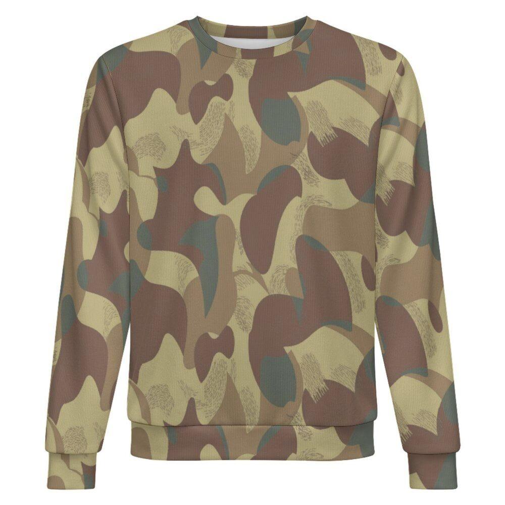 Belgian Moon and Balls v2 camouflage crewneck sweatshirt, front view