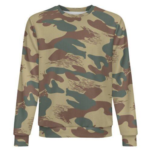 Belgian Brushstroke v4 camouflage crewneck sweatshirt, front view