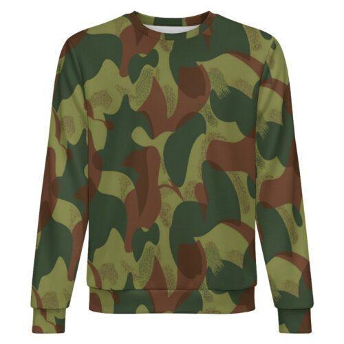 Belgian Moon and Balls v4 camouflage crewneck sweatshirt, front view