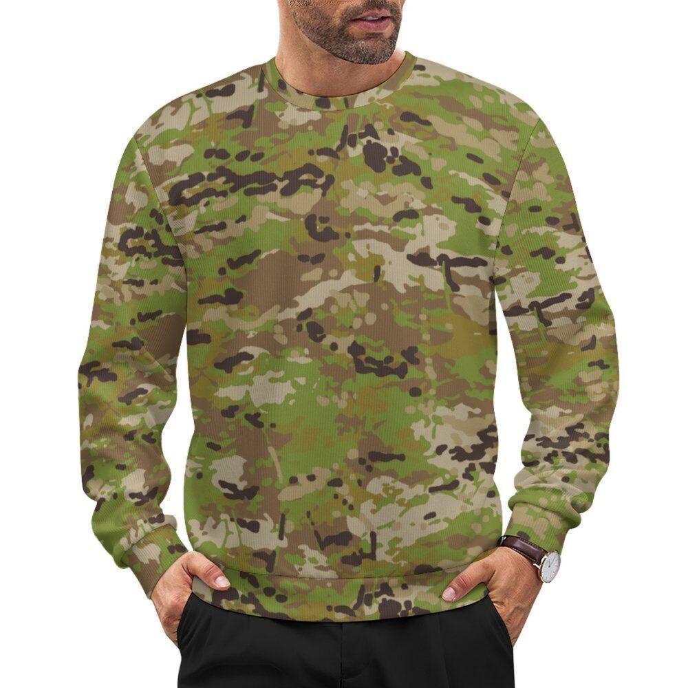 Australian AMCU camouflage crewneck sweatshirt worn by a model