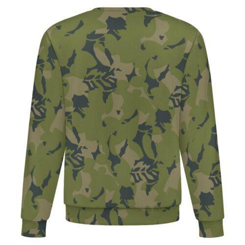 Cuban Leaf camouflage crewneck sweatshirt, back view