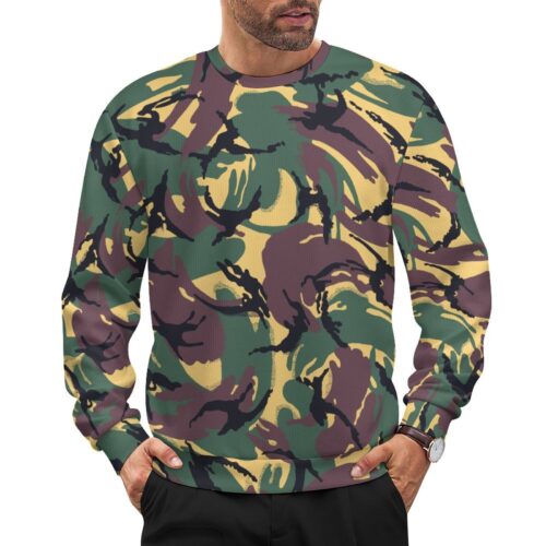 Afghan DPM camouflage crewneck sweatshirt worn by a model