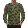 Belgian Jigsaw MT Tropical camouflage crewneck sweatshirt worn by a model