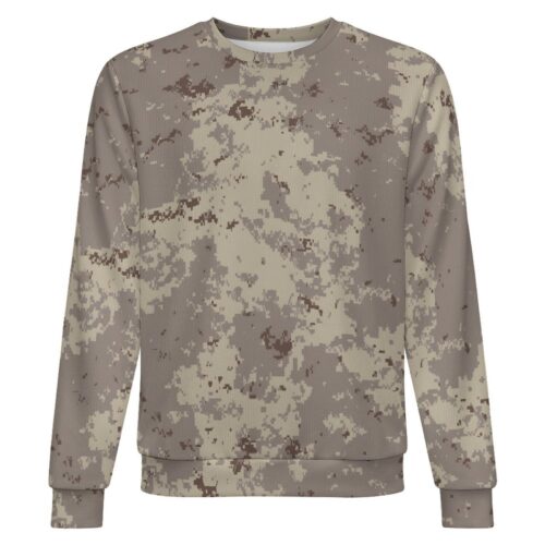Canadian Desert camouflage crewneck sweatshirt, front view