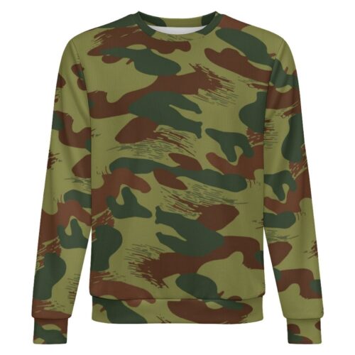 Belgian Brushstroke v3 camouflage crewneck sweatshirt, front view