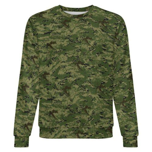 Croatian 2005 Woodland camouflage crewneck sweatshirt, front view