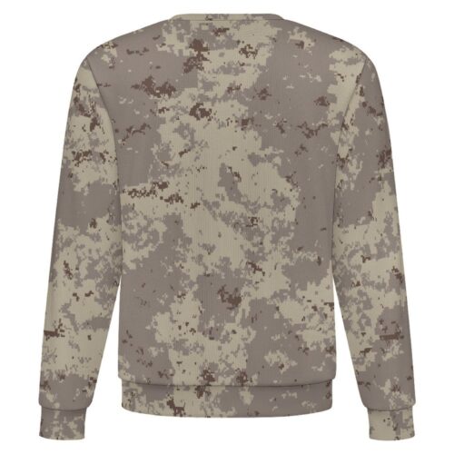 Canadian Desert camouflage crewneck sweatshirt, back view