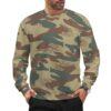 Belgian Brushstroke v4 camouflage crewneck sweatshirt worn by a model