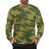 Belgian Brushstroke v2 camouflage crewneck sweatshirt worn by a model