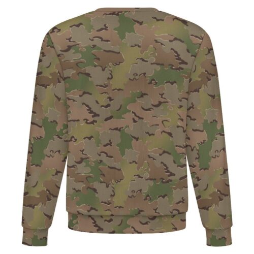Belgian Jigsaw Multi Terrain camouflage crewneck sweatshirt, back view