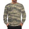 Austrian Tarnanzug v1 camouflage crewneck sweatshirt worn by a model