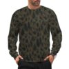 Argentine Marines Mimetizado Comandos Anfibios 2 camouflage crewneck sweatshirt worn by a model