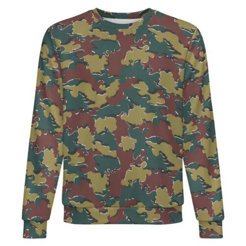 Belgian Jigsaw 1st Pattern camouflage crewneck sweatshirt, front view