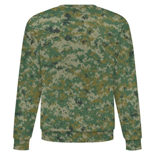 Cambodian Digital v1 camouflage crewneck sweatshirt, back view