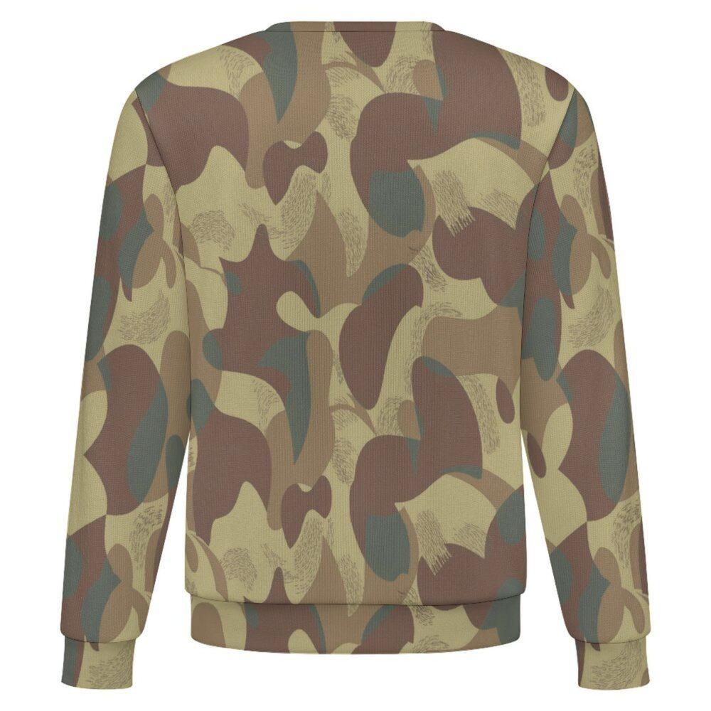 Belgian Moon and Balls v2 camouflage crewneck sweatshirt, back view