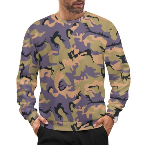 Chilean ERDL camouflage crewneck sweatshirt worn by a model