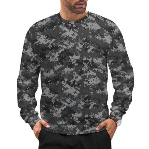 Canadian Night Digital camouflage crewneck sweatshirt worn by a model