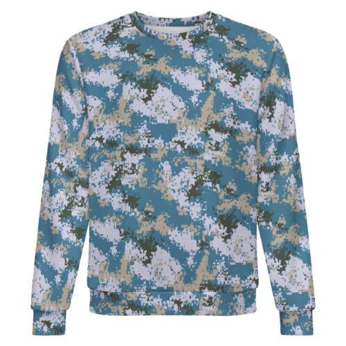 China M07 Ocean camouflage crewneck sweatshirt, front view