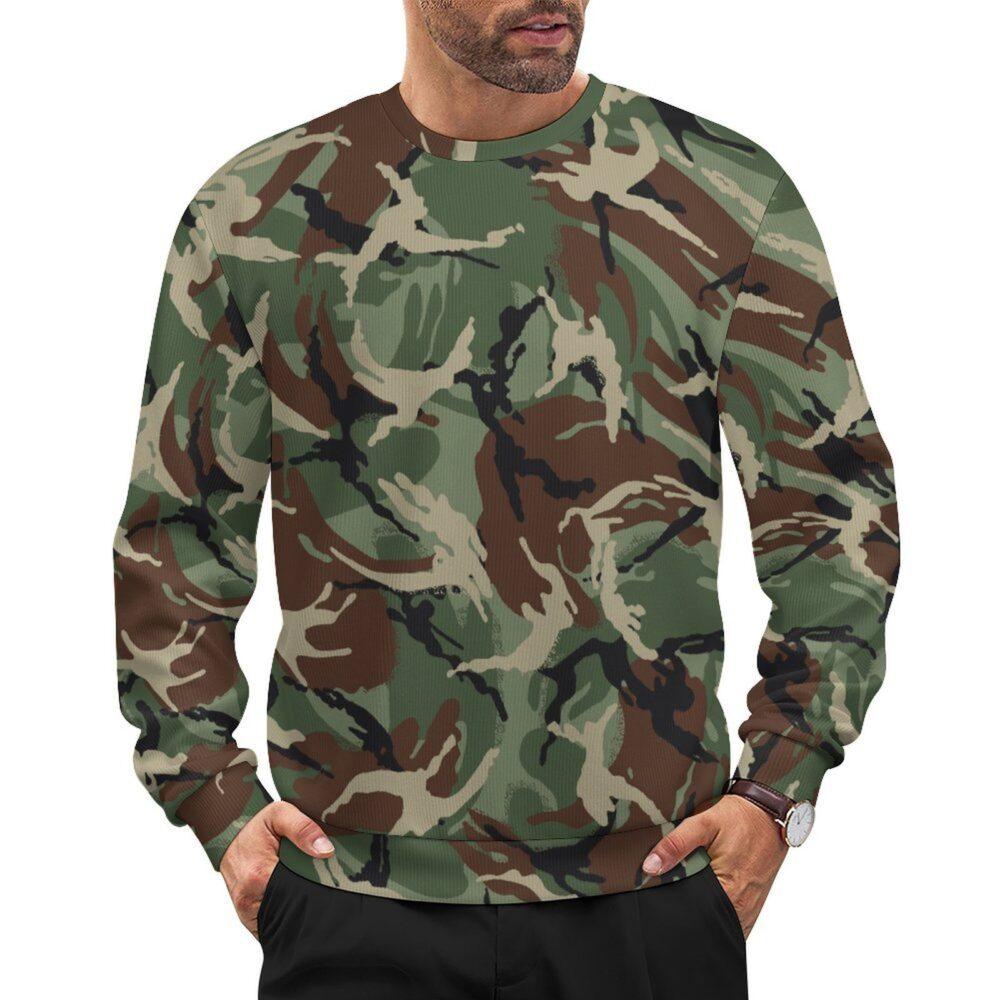 Bulgarian Stone DPM camouflage crewneck sweatshirt worn by a model
