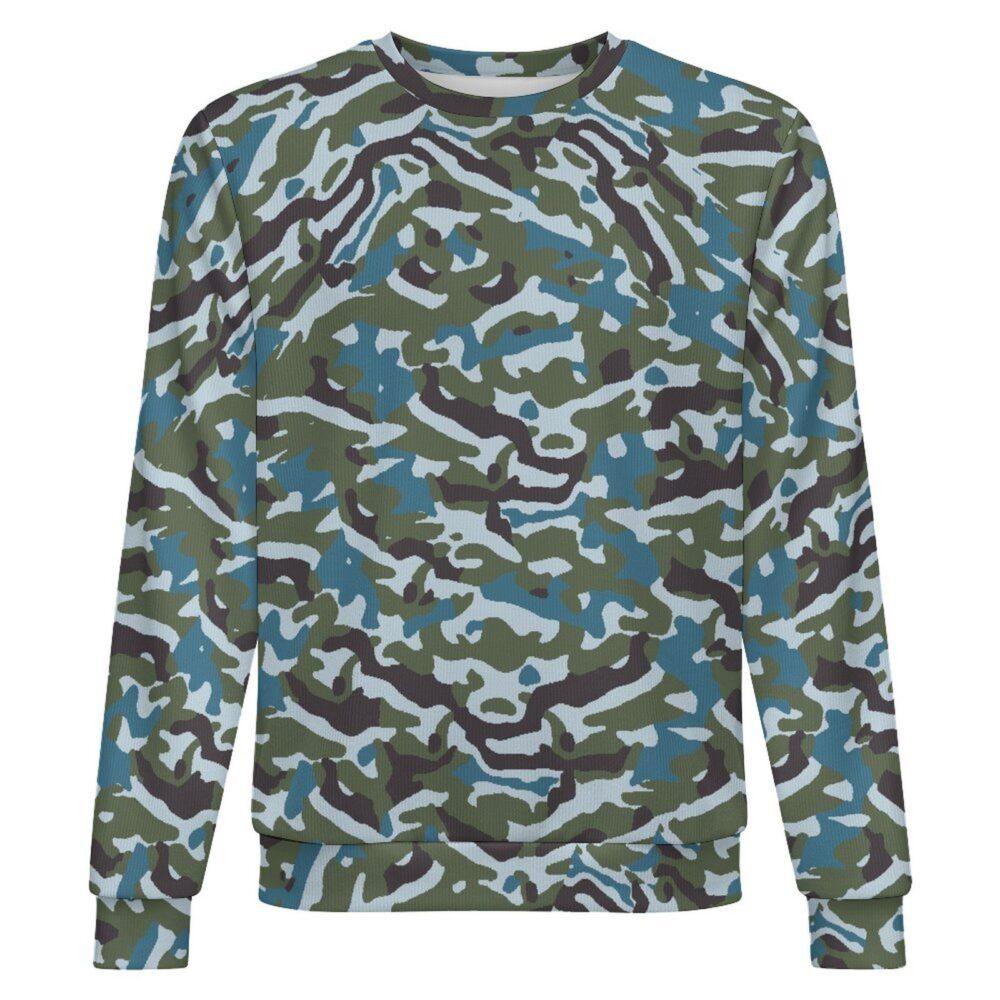 China PLN Oceanic Woodland camouflage crewneck sweatshirt, front view