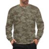 Canadian Desert v3 camouflage crewneck sweatshirt worn by a model