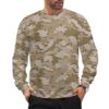 Belgian Jigsaw MT Desert camouflage crewneck sweatshirt worn by a model