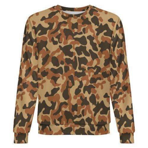 Armenian Brown Butan camouflage crewneck sweatshirt, front view