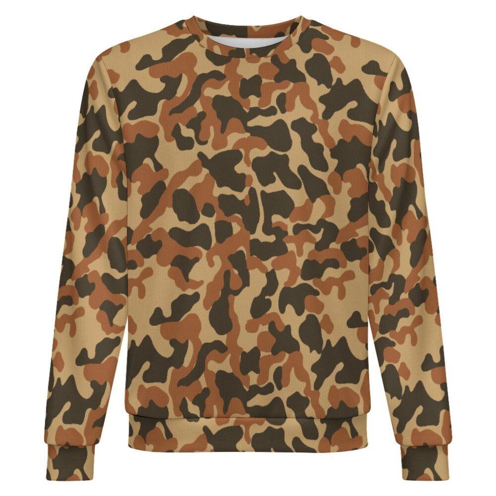 Armenian Brown Butan camouflage crewneck sweatshirt, front view