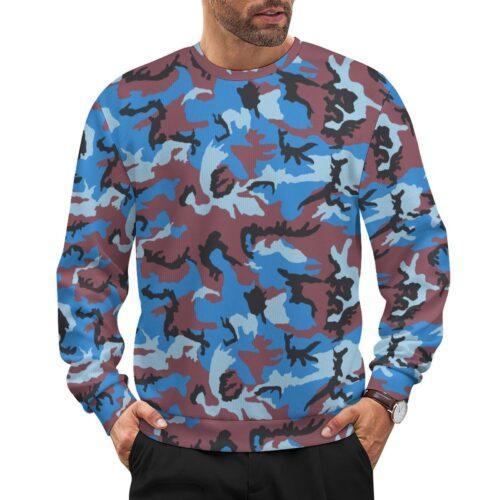 Ivory Coast Gendarmerie ERDL camouflage crewneck sweatshirt worn by a model