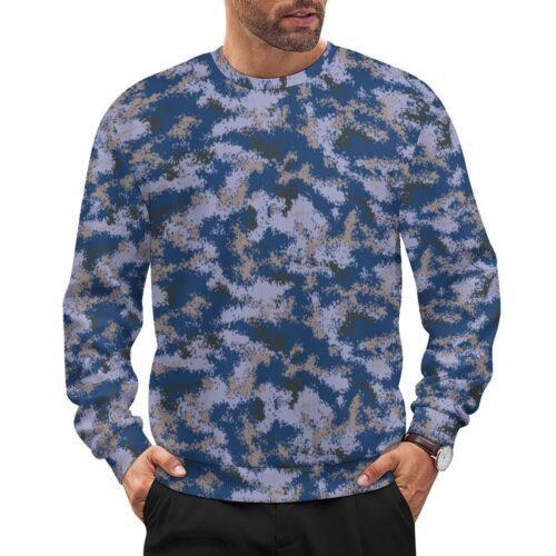 China M07 Oceanic camouflage crewneck sweatshirt worn by a model