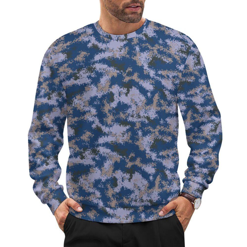 China M07 Oceanic camouflage crewneck sweatshirt worn by a model