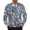 China Airborne Urban camouflage crewneck sweatshirt worn by a model