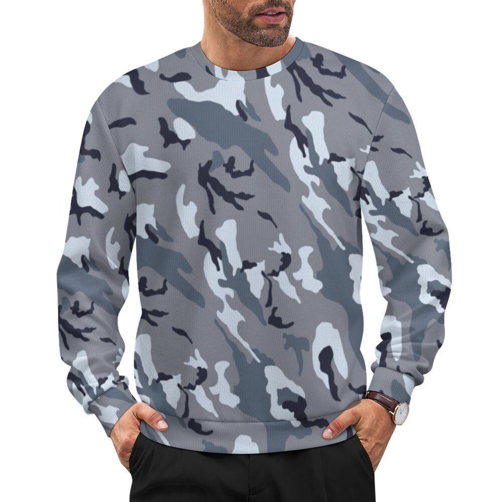 China Airborne Urban camouflage crewneck sweatshirt worn by a model