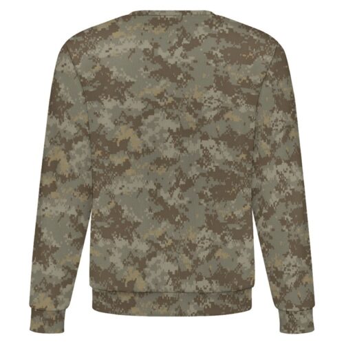 Canadian Desert v3 camouflage crewneck sweatshirt, back view