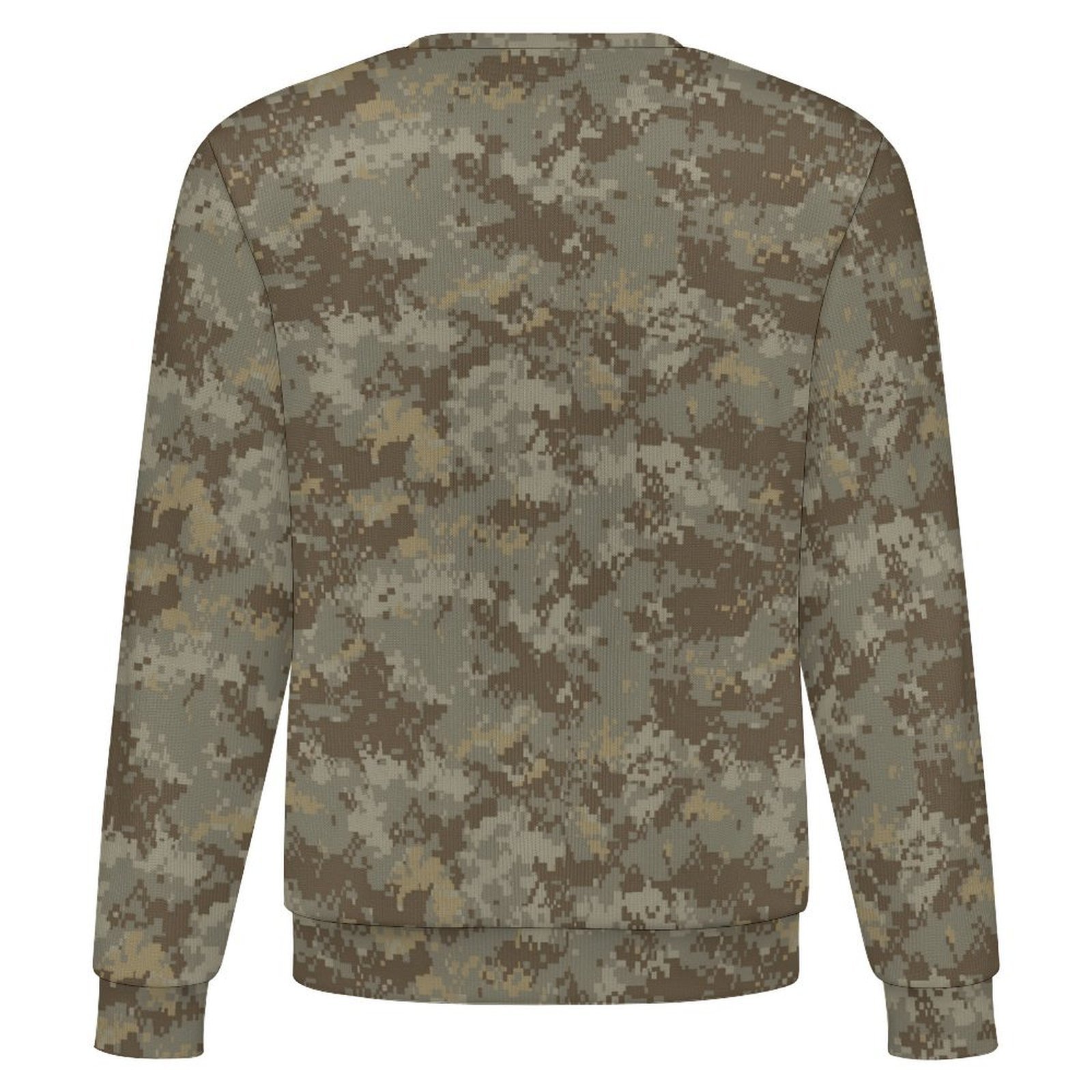 Canadian Desert v3 camouflage crewneck sweatshirt, back view
