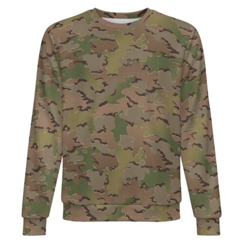 Belgian Jigsaw Multi Terrain camouflage crewneck sweatshirt, front view