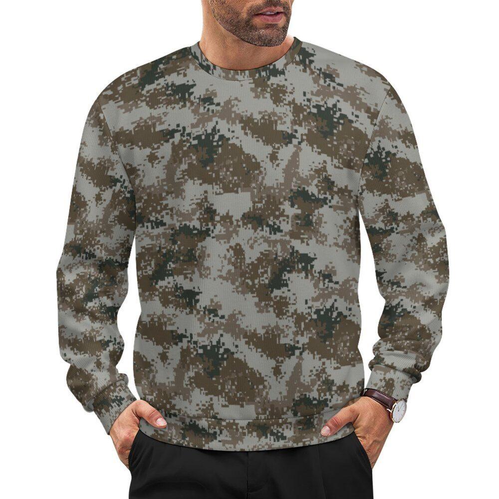 China M07 Urban camouflage crewneck sweatshirt worn by a model