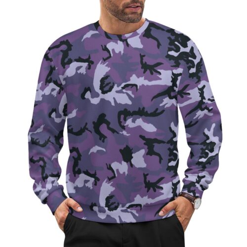 Chilean Air Force ERDL camouflage crewneck sweatshirt worn by a model