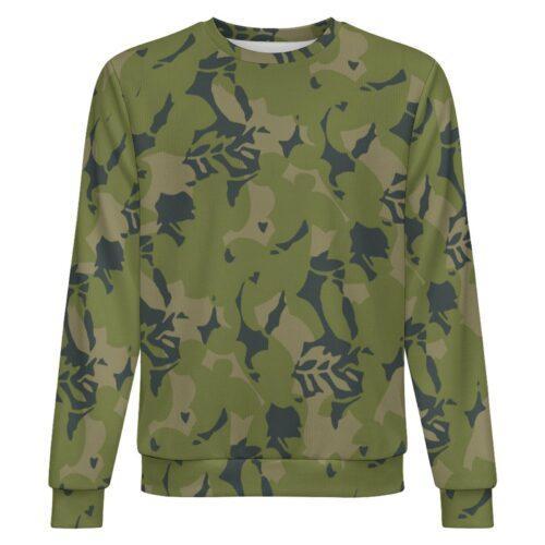 Cuban Leaf camouflage crewneck sweatshirt, front view