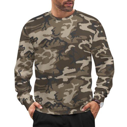 Afghan ERDL camouflage crewneck sweatshirt worn by a model