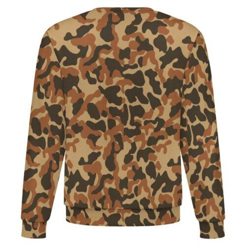 Armenian Brown Butan camouflage crewneck sweatshirt, back view