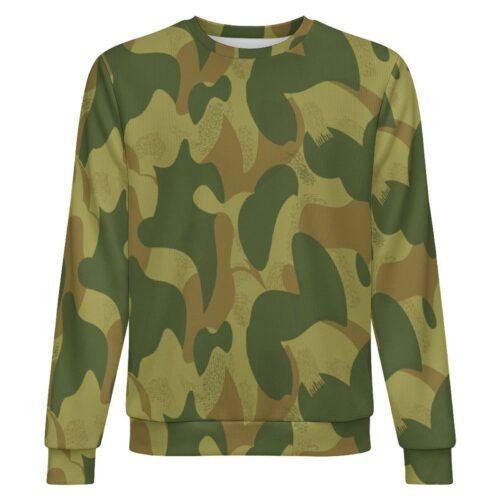 Belgian Moon and Balls v3 camouflage crewneck sweatshirt, front view