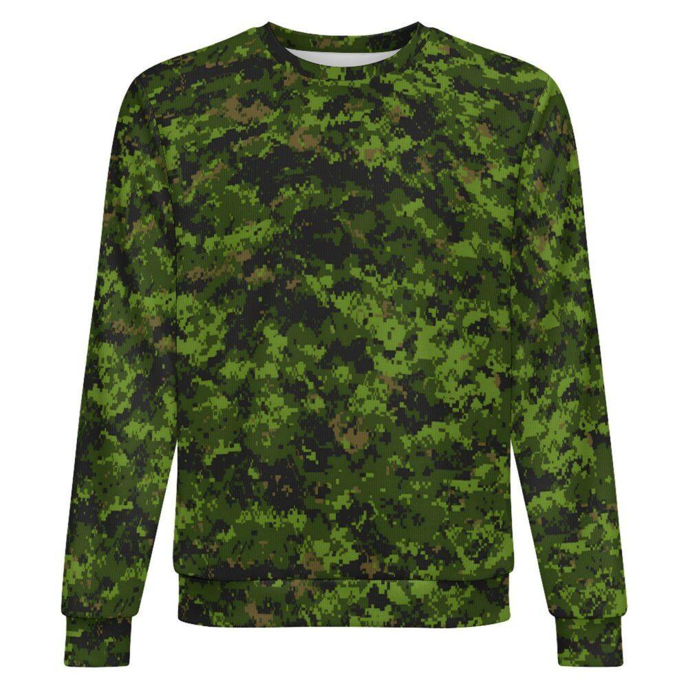 Canadian CADPAT v1 camouflage crewneck sweatshirt, front view