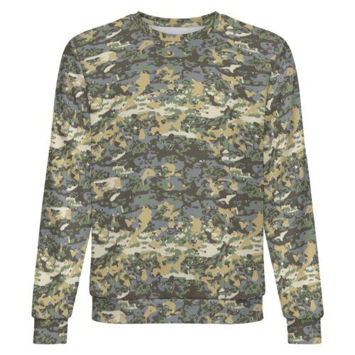 Austrian Tarnanzug Neu camouflage crewneck sweatshirt, front view