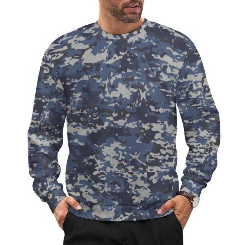 Australia RAAF GPU camouflage crewneck sweatshirt worn by a model