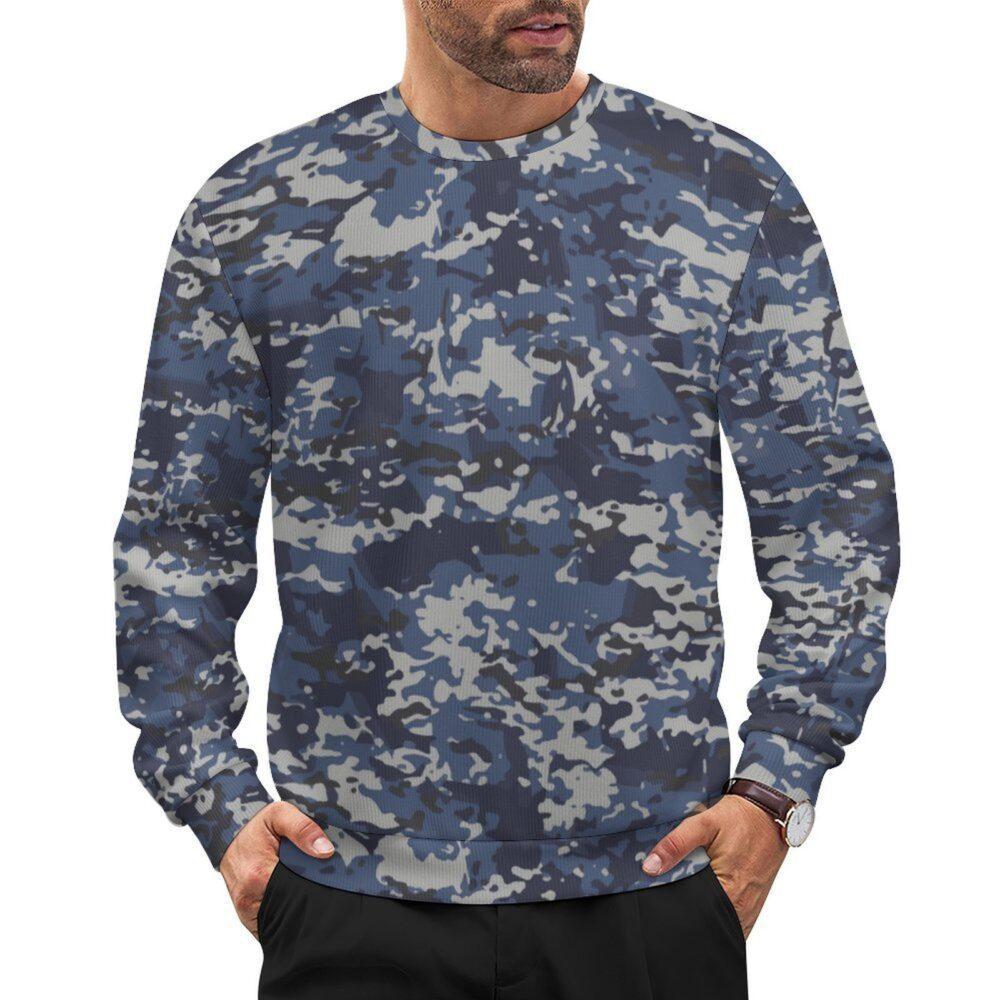 Australia RAAF GPU camouflage crewneck sweatshirt worn by a model