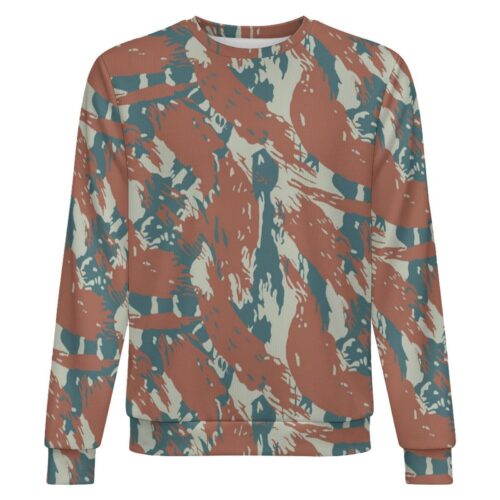 Brazilian Navy Jungle Lizard camouflage crewneck sweatshirt, front view